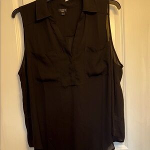 Torrid Black Notched Collar Sleeveless Blouse